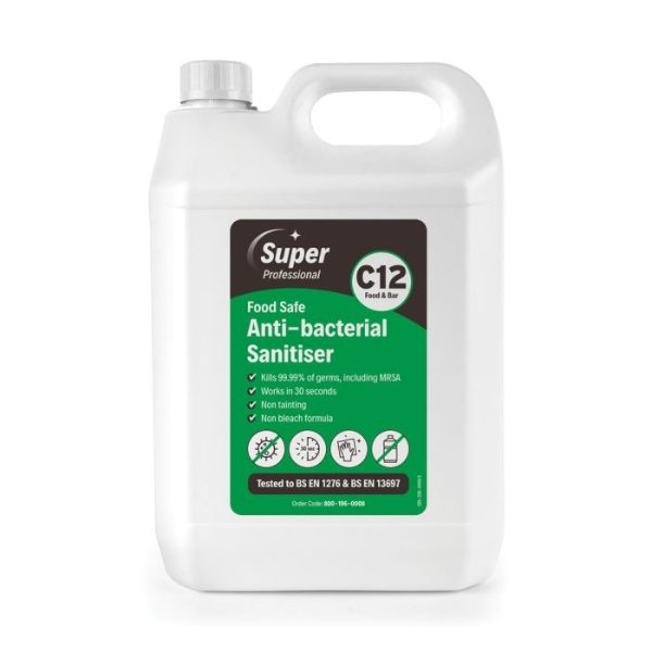 Super Professional Food Safe Anti-Bacterial Sanitiser 5L