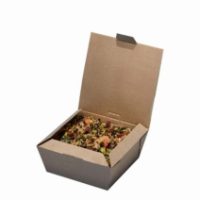 Medium Kraft Bioflute Mealbox Hinged 6x6" x 260