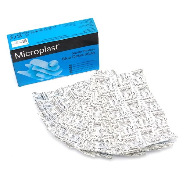 Microplast Blue Detectable Plasters 7.5cm x 2.5cm (Box 100)