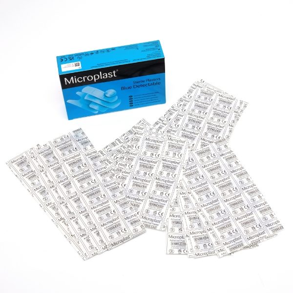 Microplast Blue Detectable Assorted Plasters (Box 100)