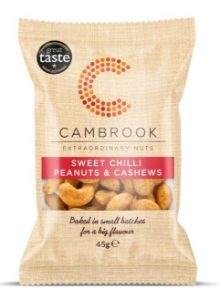 Cambrook Baked Sweet Chilli Peanuts & Cashews 24x45g