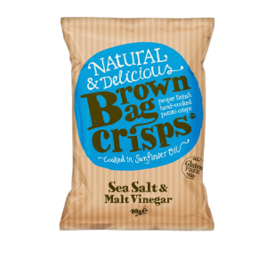 Brown Bag Crisps Sea Salt & Malt Vinegar 20x40g