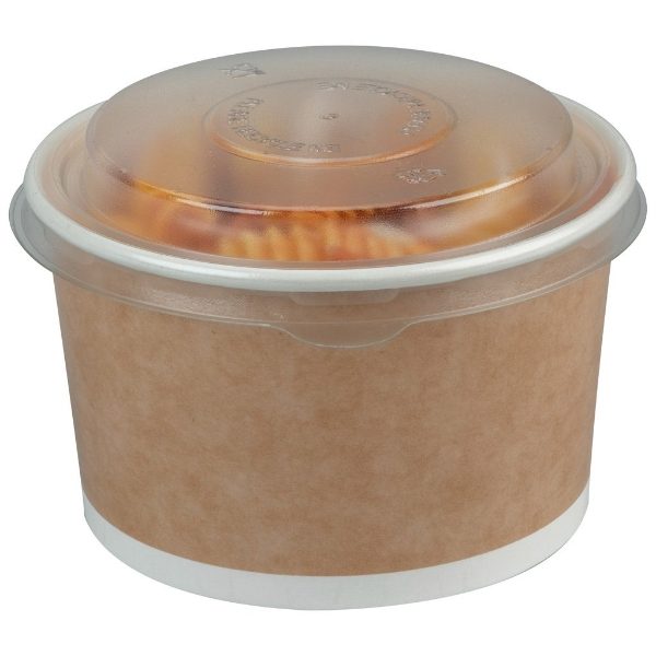 Kraft Multi-Food Bowl 470ml with Anti-Mist rPET Lid x 500